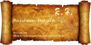Reichman Harald névjegykártya